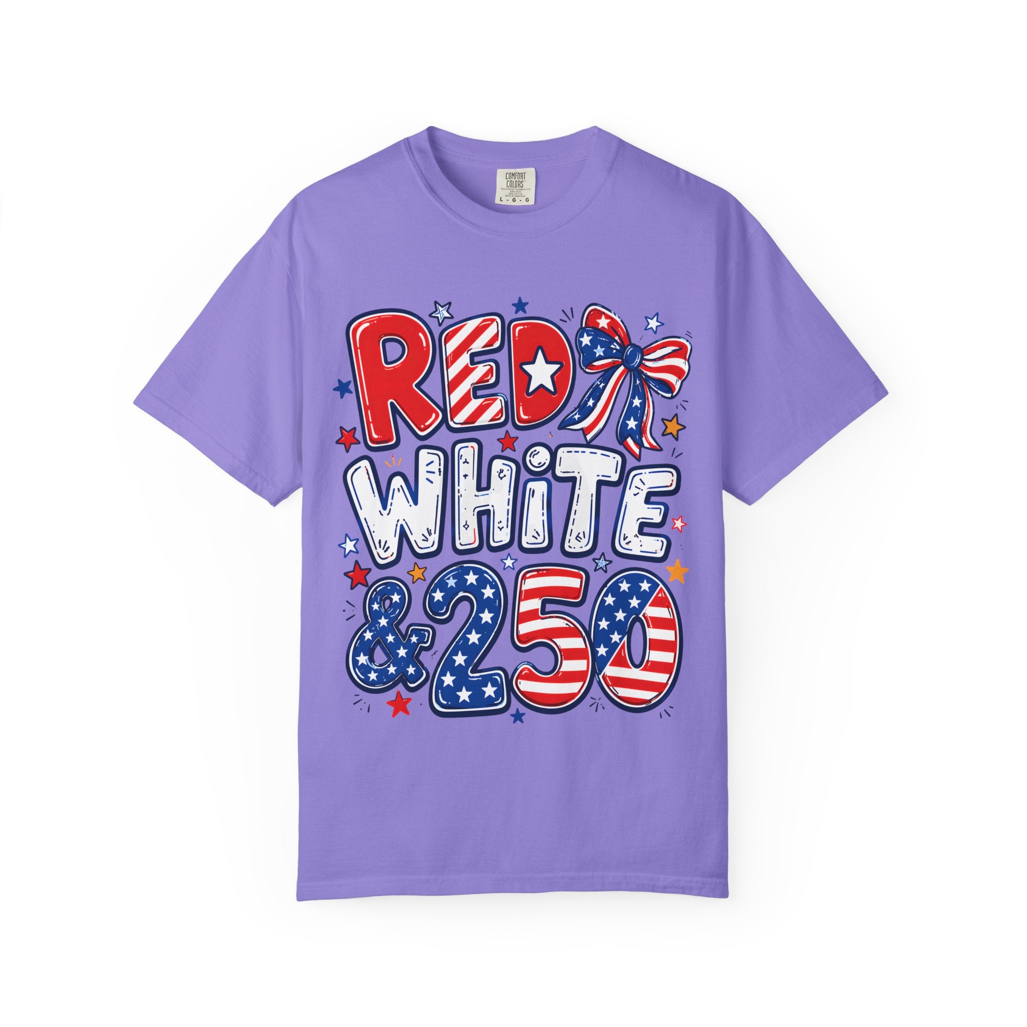 Patriotic "Red White & 250" Graphic T-Shirt