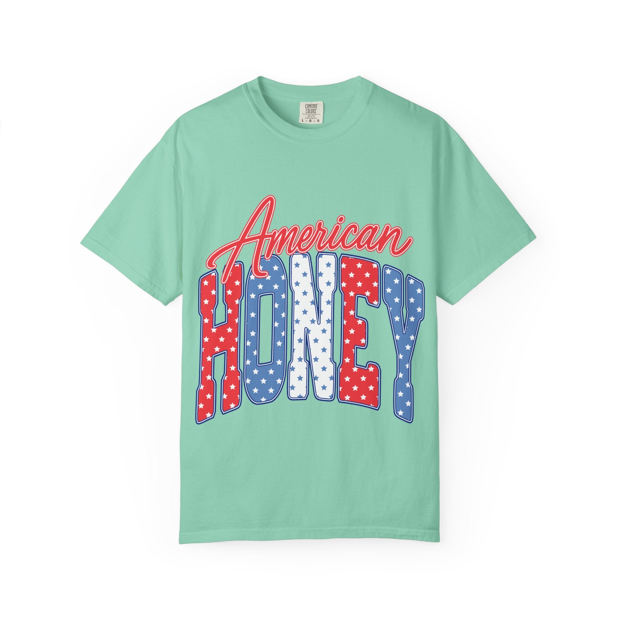 American Honey T-Shirt — Patriotic Red, White & Blue Graphic Tee