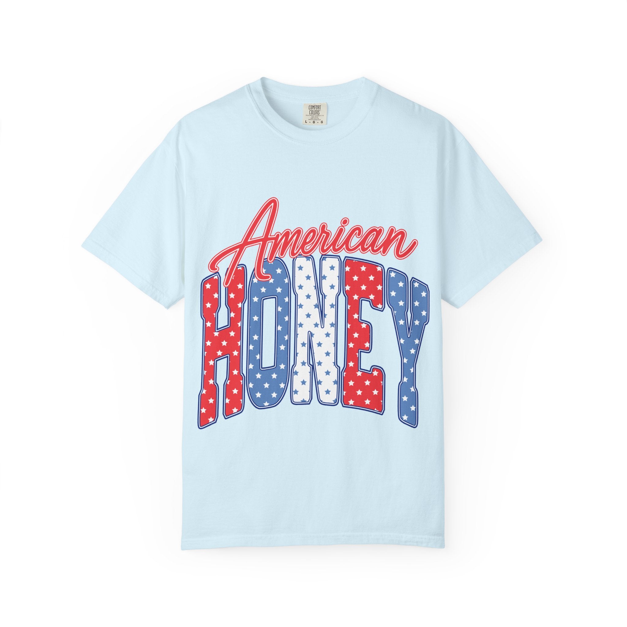 American Honey T-Shirt — Patriotic Red, White & Blue Graphic Tee