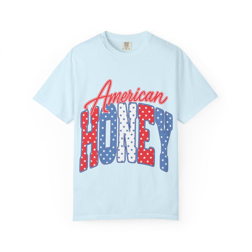 American Honey T-Shirt — Patriotic Red, White & Blue Graphic Tee