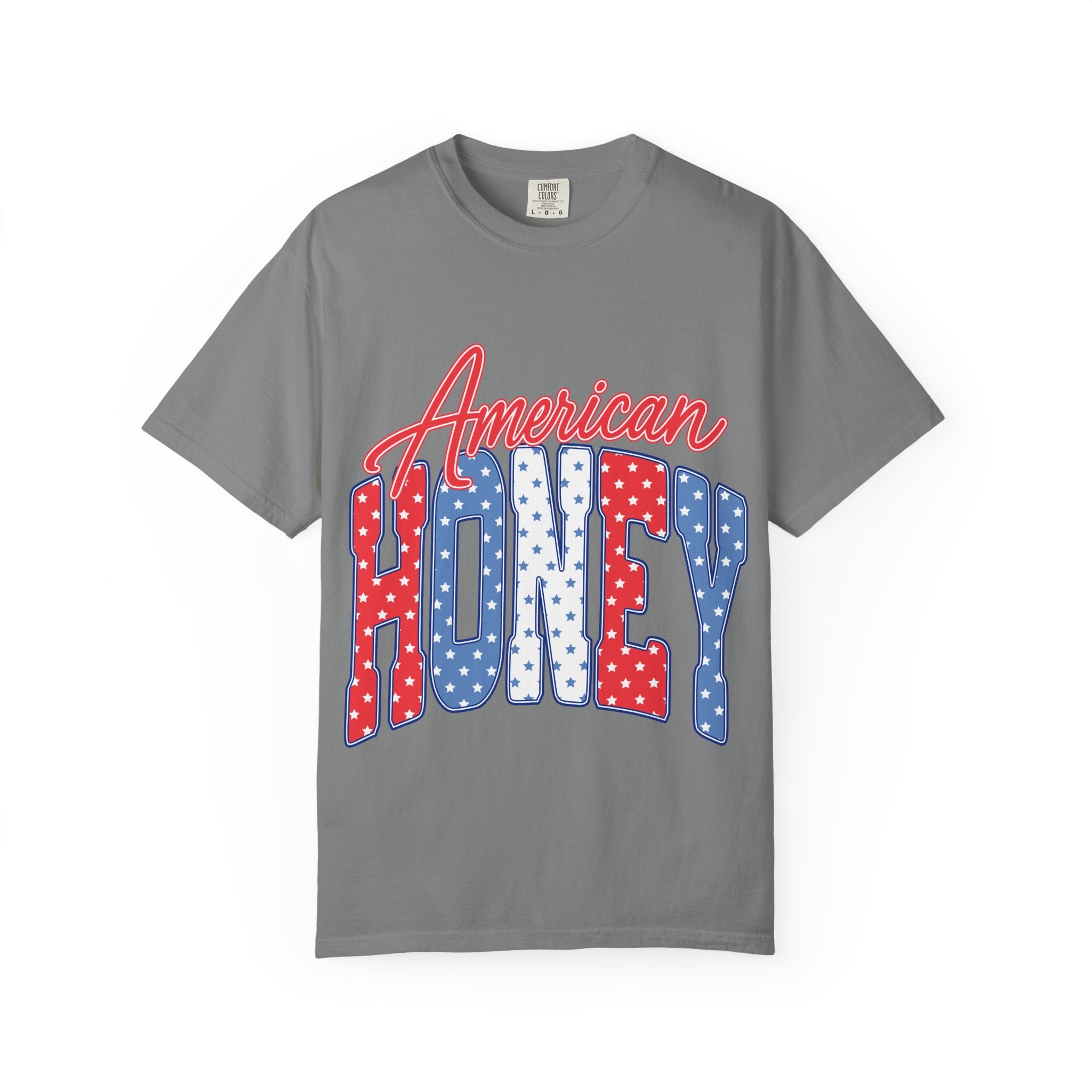 American Honey T-Shirt — Patriotic Red, White & Blue Graphic Tee