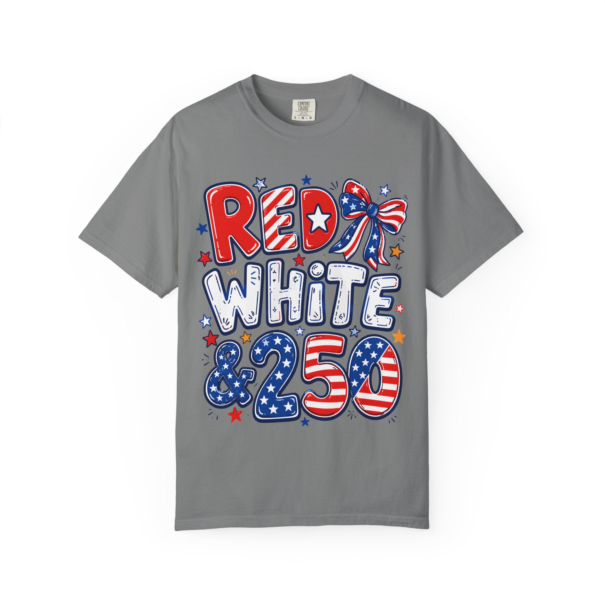 Patriotic "Red White & 250" Graphic T-Shirt