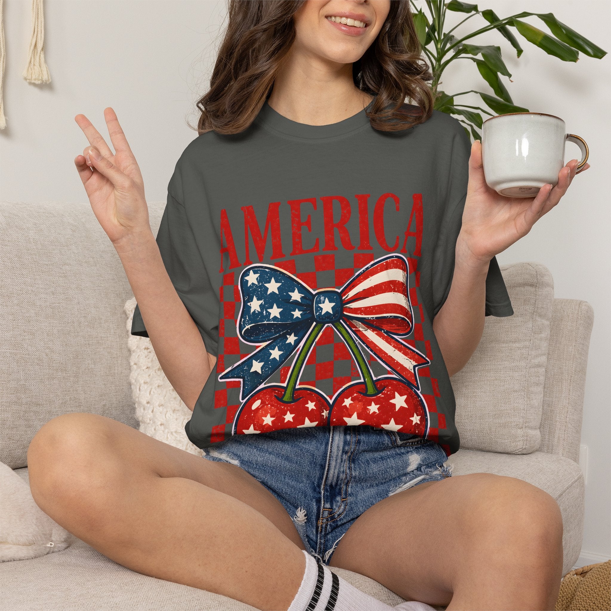 America Cherry Graphic T-Shirt — Patriotic