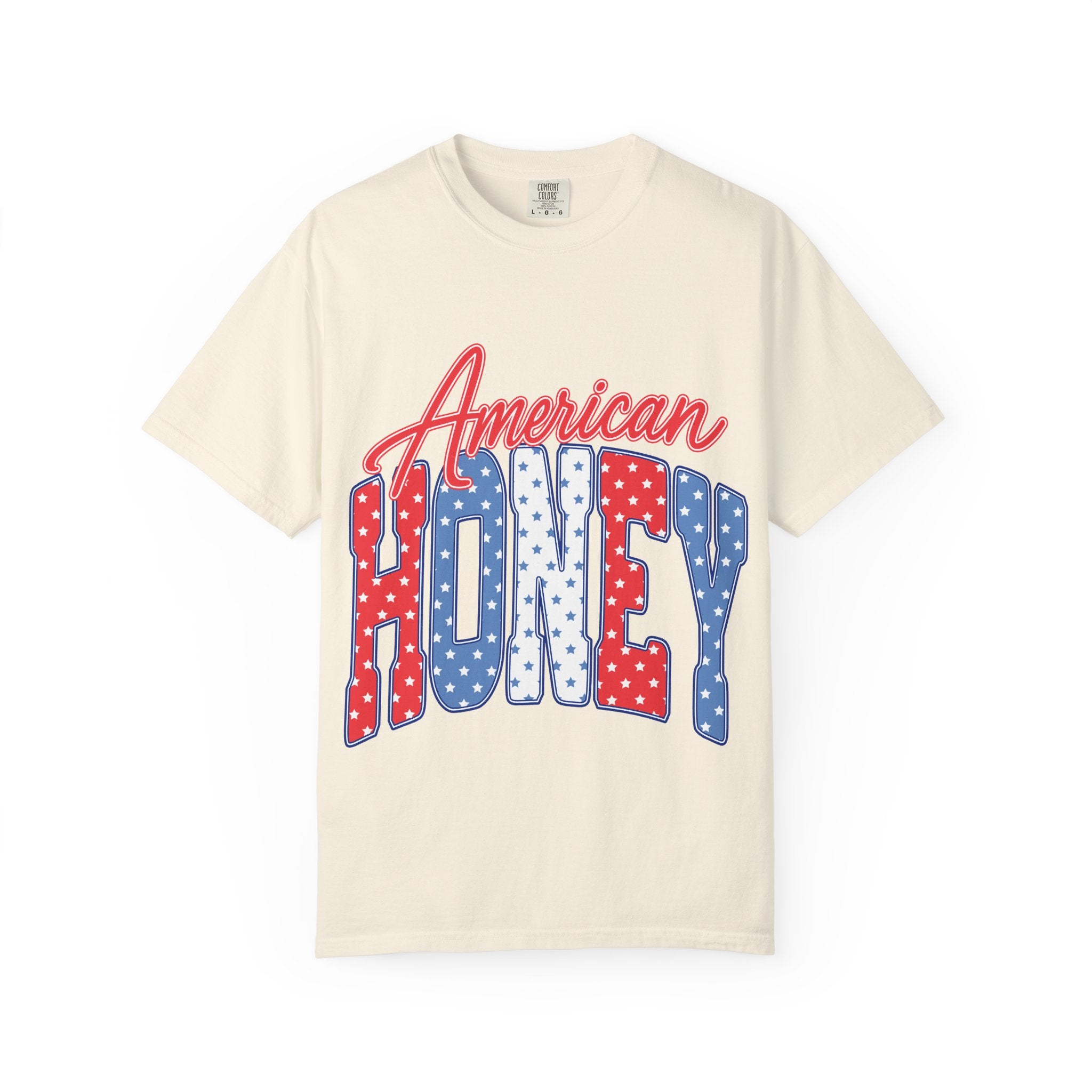 American Honey T-Shirt — Patriotic Red, White & Blue Graphic Tee