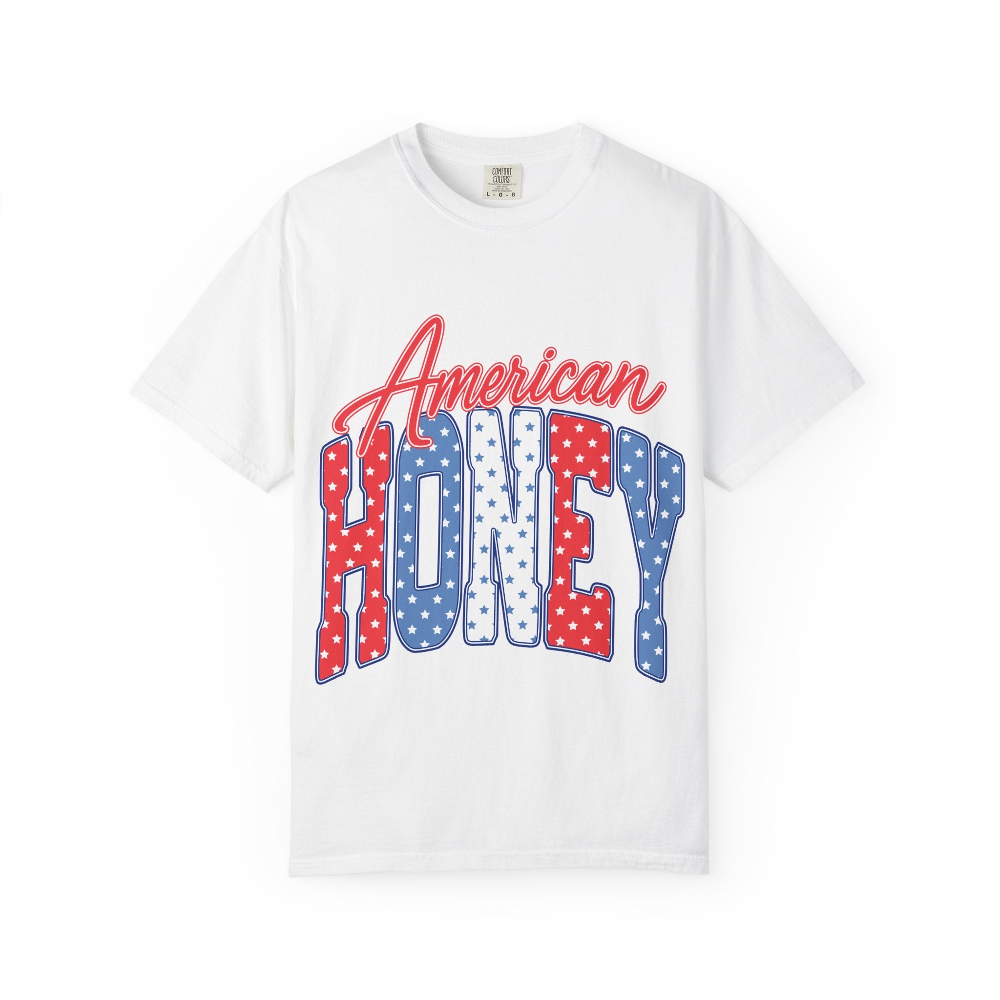 American Honey T-Shirt — Patriotic Red, White & Blue Graphic Tee