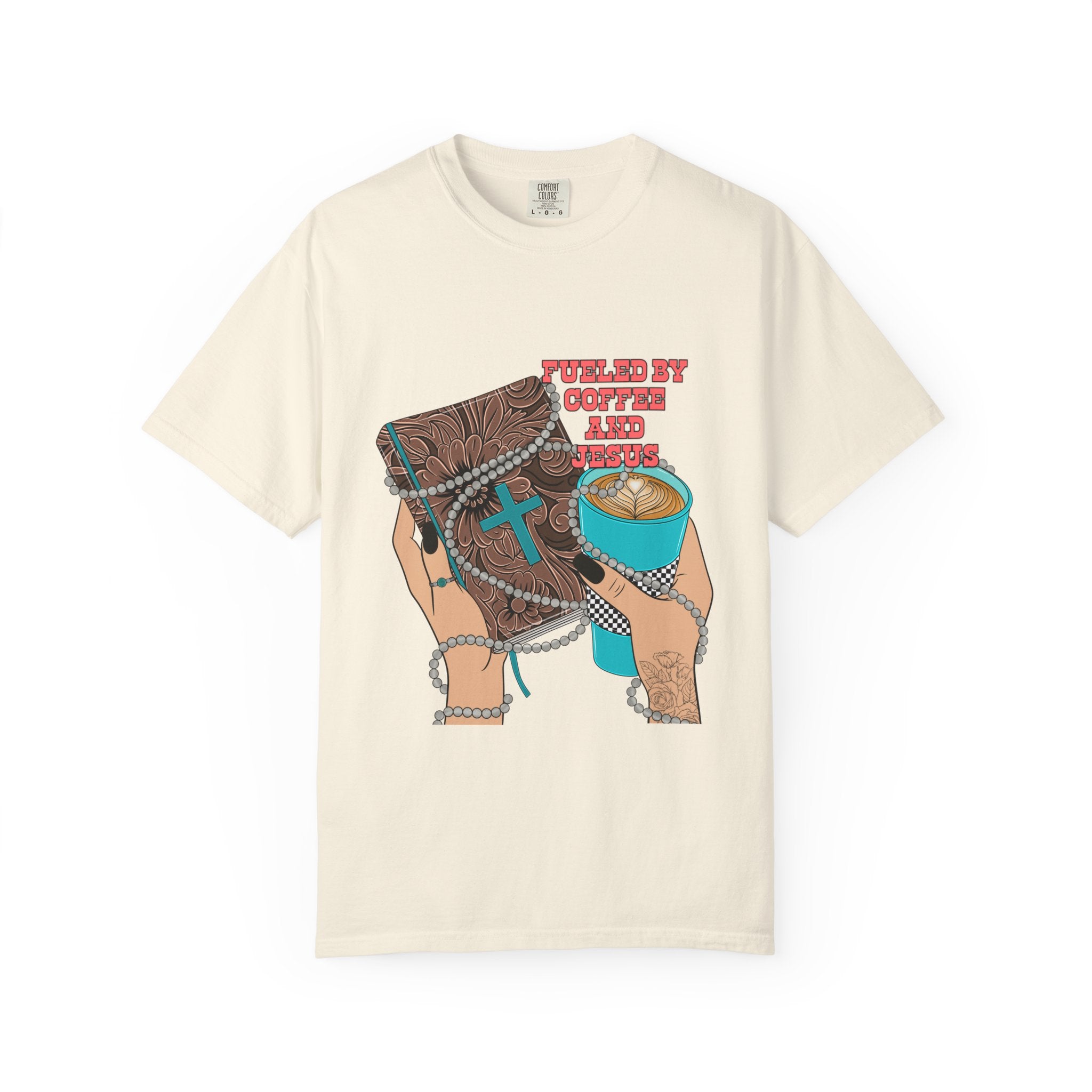 T-Shirt — "Fueled by coffee and Jesus