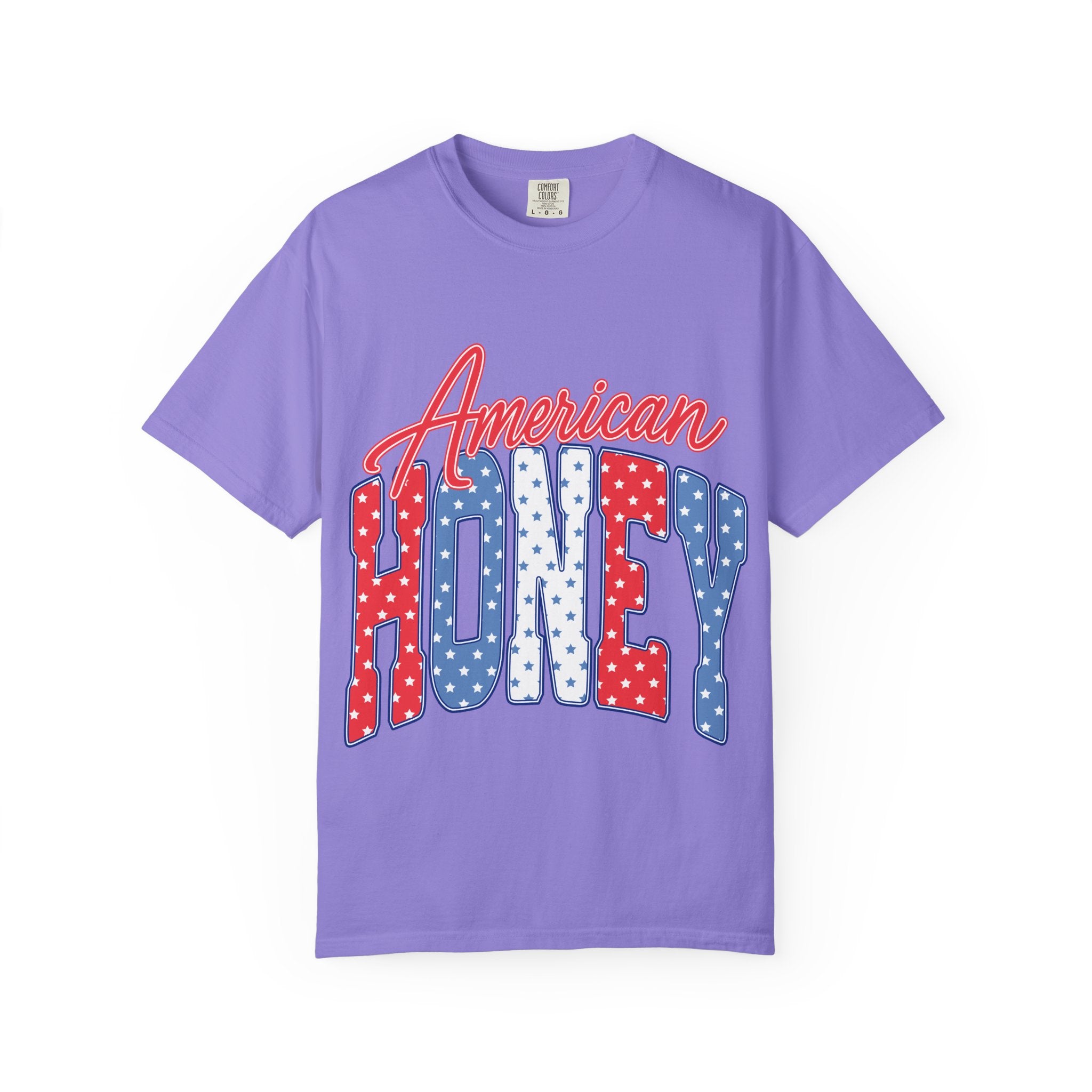American Honey T-Shirt — Patriotic Red, White & Blue Graphic Tee