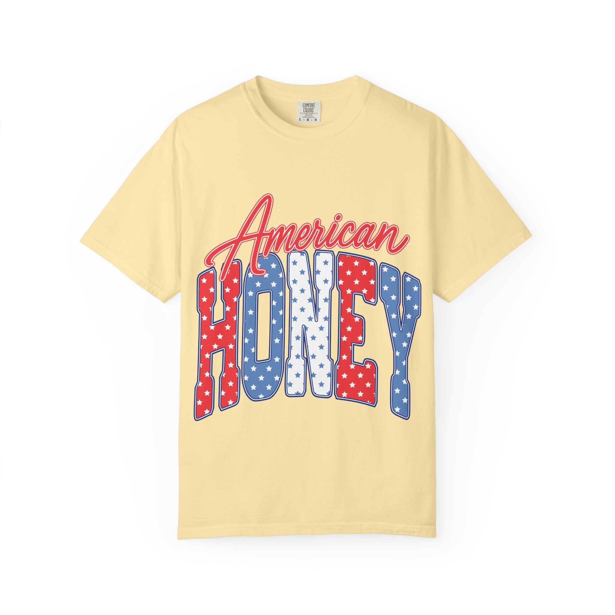 American Honey T-Shirt — Patriotic Red, White & Blue Graphic Tee