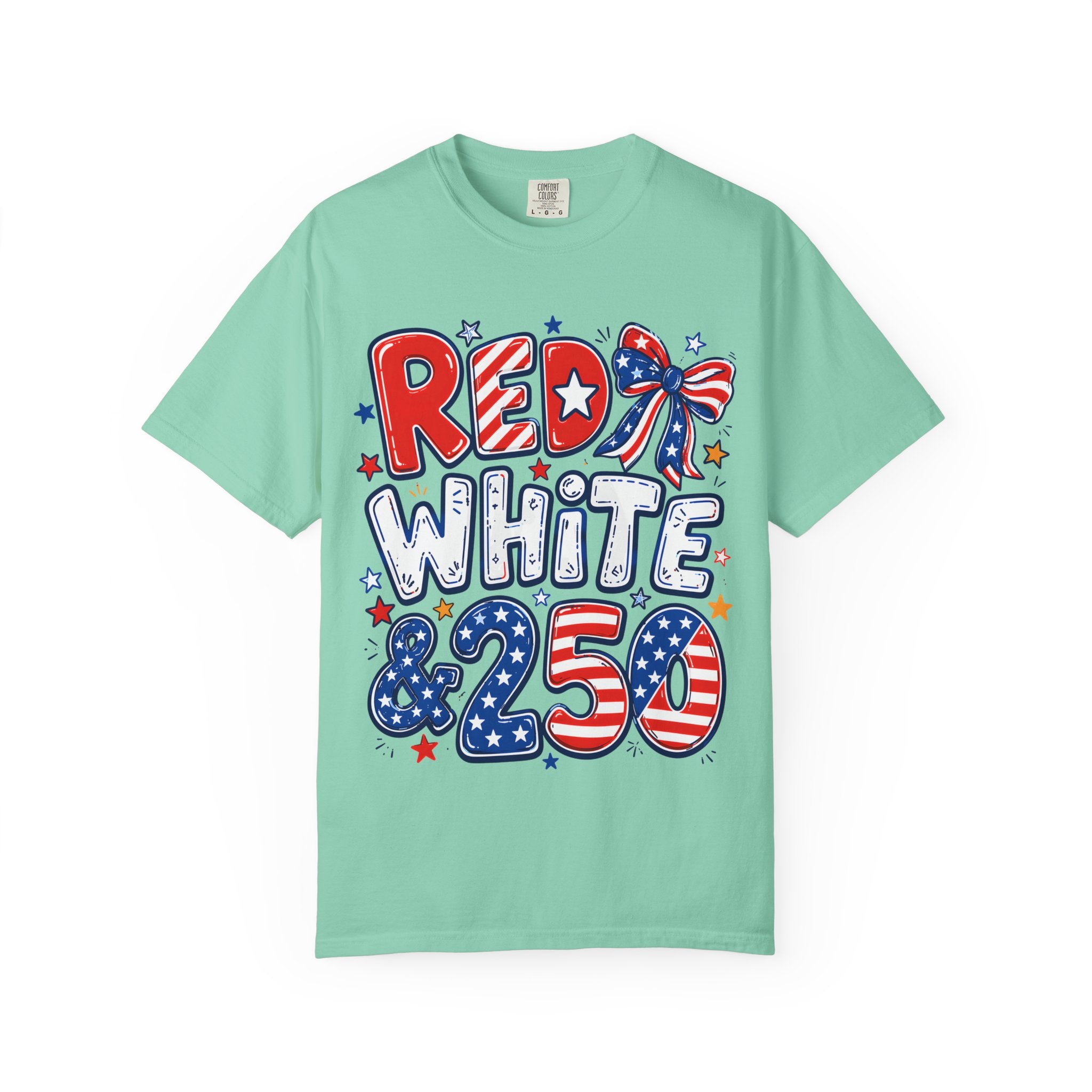 Patriotic "Red White & 250" Graphic T-Shirt